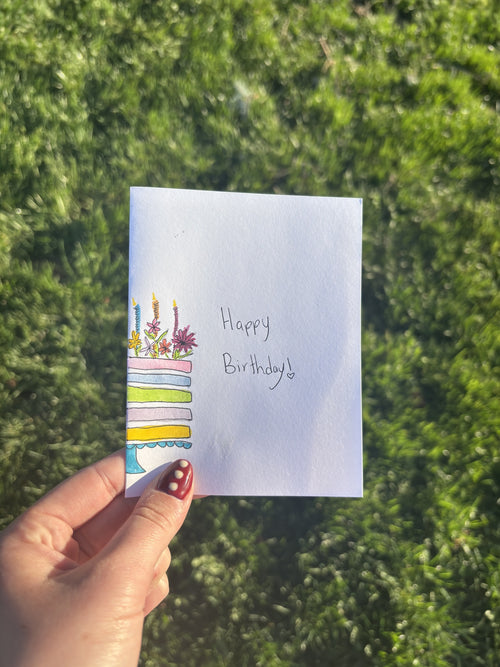 Floral Cake Birthday Card